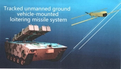 Sistema de munição de vadiagem montada em veículo terrestre não tripulado rastreado